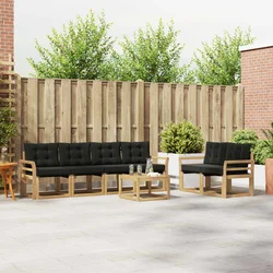 Set vanjskih sofa 7 kom. Bijela i crna