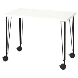 LINNMON / KRILLE Radni sto, bela/crna, 100x60 cm