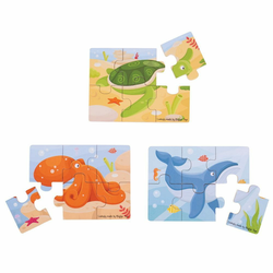 Bigjigs Toys Puzzle 3u1 morske životinje