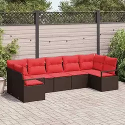 Set sofe s jastukom 7 pcs Smeđa poliratan