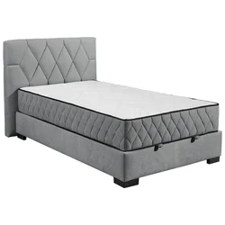 MID.YOU POSTELJA Z VZMETNICO 120 cm  x 200 cm , tekstil, leseni material antracit