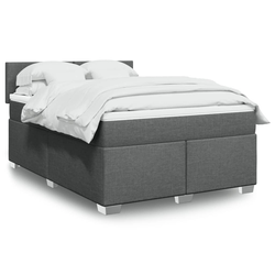 vidaXL Box spring posteljni z vzmetnico temno siv 140x190 cm blago