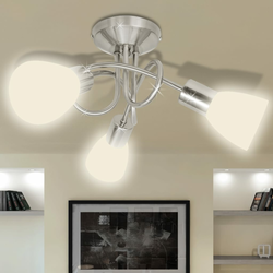 VIDAXL stropna luč s steklenimi senčniki za 3 E14 žarnice