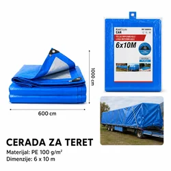 KMT Zaštitna cerada, 6x10 m, Plava