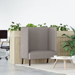 Sofa s visokim naslonom 101cm Sivo-smeđa tkanina