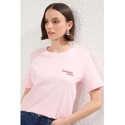 Trendyol Milla Ženska majica TWOSS25TS00159, Roze