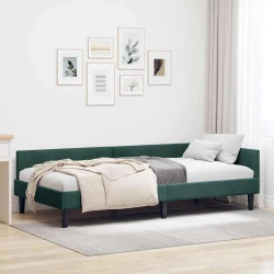 Kutni okvir kreveta Tamnozelena 80 cm x 200 cm Baršun