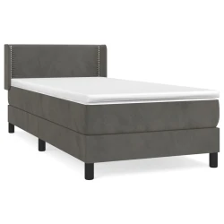 MAISON CHIC Box spring postelja - Vzmetna postelja z vzmetnico temno siva 90x200 cm žamet SL14256, (21900546)