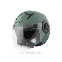 Kaciga za motor veličina L-MVX P5 Jet Open Face Simpli vizir zelena