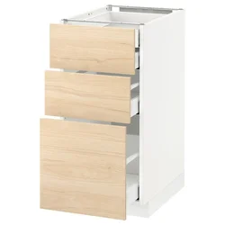 METOD / MAXIMERA Pod.orm.3front/2dnj/1srd/1vis.fiok, bela/Askersund im. svetlog jasena, 40x60 cm