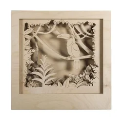 Rayher. Lesena sestavljanka 3D Tukano,24x24x6.5cm, 11-delna
