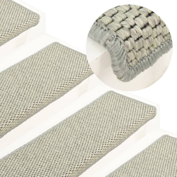 Den Samolepilne preproge za stopnice sisal 15 kosov 65x25 cm