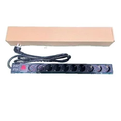 EXESHOP Razvodni PDU panel za rack 19 in/ sa 10 utičnih mesta/ kabl 2m (aluminijum)