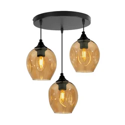 Aspa Viseća Lampa Black  3X40W E27 Brown Lampshade