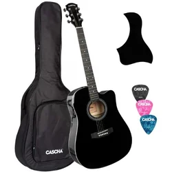 CASCHA akustična kitara Student Series Black incl. padded bag