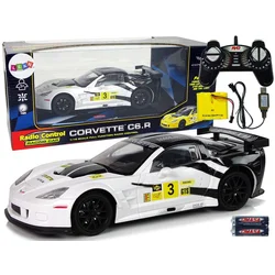 Extrastore Športni avtomobil Racing R/C 1:18 Corvette C6.R Bele 2.4 G Luči