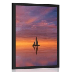 Plakat zapuščena ladja na morju - 40x60 white