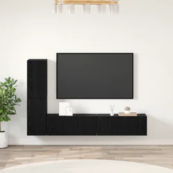 TV Kabinet za Zid Zidne 2 pcs Crni hrast Konstruirano drvo