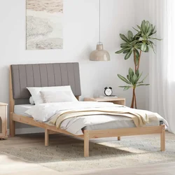 vidaXL Konstrukcija postelje z vzglavjem Rjava 100 x 200 cm blago