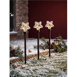 Sinsay - Set ubodnih LED baštenskih lampi sa motivom zvezdice 3 pack - crno