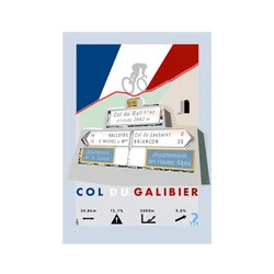 Kolesarski plakat Galibier ZAKAJ TU? 30 cm x 40 cm