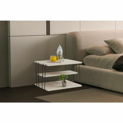 HANAH HOME Pomoćni stočić Lifon Black Travertine