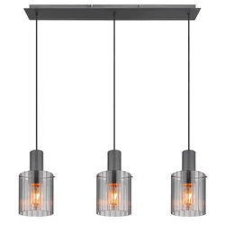 Globo 15904-3H - Viseći luster na sajli TULIVAR 3xE27/40W/230V siva