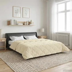 Ljetni pokrivač Krema 240 x 260 cm Mikrofibra i teddy flis