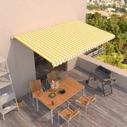 Tenda na ručno uvlačenje 500 x 350 cm žuto-bijela