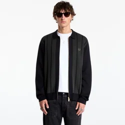 Pulover FRED PERRY Textured Panel Zip Cardigan Black M