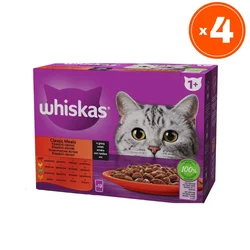 Whiskas Vlažna hrana za mačke, Više vrsta mesa, 12x85g, 4 pakovanja