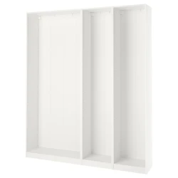 PAX 3 okvira garderobera, bela, 200x35x236 cm