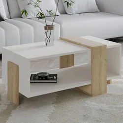 HANAH HOME Sto za dnevnu sobu Meleni White Sapphire Oak