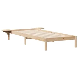 Vidaxl Posteljni okvir s stranskimi omaricami Naravna 100 x 220 cm