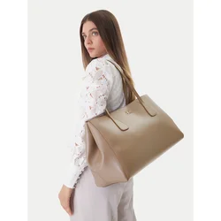 Calvin Klein Ročna torba Ck Snap Large Tote LV04F3502G Bež