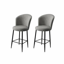 HANAH HOME Set 2 barske stolice Alte Grey Black