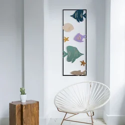 Wallity Zidna dekoracija Aquarium - 1, 32 x 5 x 90 cm, Crna