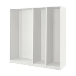 PAX 3 okvira garderobera, bela, 200x58x201 cm