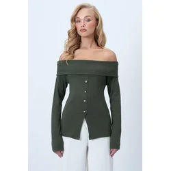 Trend Alacati Stili Ženska bluza Alc-X14527, Maslinasta
