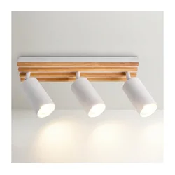 Brilagi - Stropno spot svetlo SELE WOOD 3xGU10/30W/230V bela/drvo
