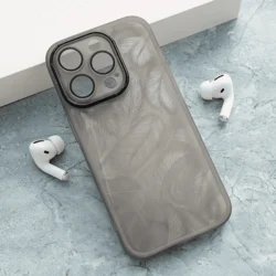 Maska za telefon Glitter Feather za iPhone 15 Pro, Plava