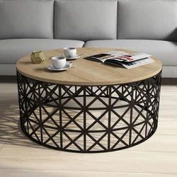 Wallity Klub sto 90x90x38cm Hrast-Crni