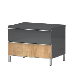 JELA Noćni stočić NS2/ON - kolekcija Onyx - Antracit HG lak/Pacifik orah lak - 56x43x40 cm