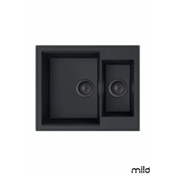 Milo Granitna sudopera Retto, o90, 61x50cm, Lava stone