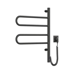 Električni rotirajući sušač za peškire sa termostatom FOUETTE 60W 65x49 cm  crna