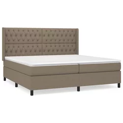 vidaXL Box spring postelja z vzmetnico taupe 200x200 cm blago, (20761106)