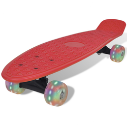 vidaXL Retro skateboard crveni, s LED svjetlima na kota?ima