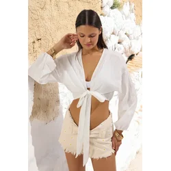 Trendyol Milla Ženska bluza Tbess25Bz00008, Krem