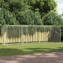 Kavez za pse Srebrno 600 x 200 x 200 cm Cinkani čelik