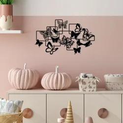 Wallity Zidna dekoracija Butterflies - M, 50 x 29 cm, Crna